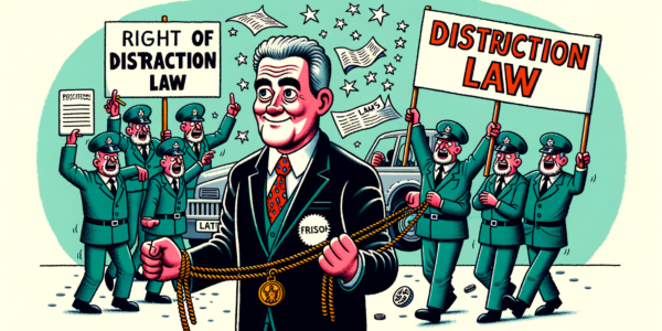 A cartoon style image showing Trump Felony Conviction as A Law Tailored for Distraction